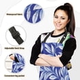 thumbnail image 2 of Simple Purple Leaf Oven Mitts and Pot Holders with Chef Apron Set 5 Pcs Kitchen Cooking Set, 2 of 6