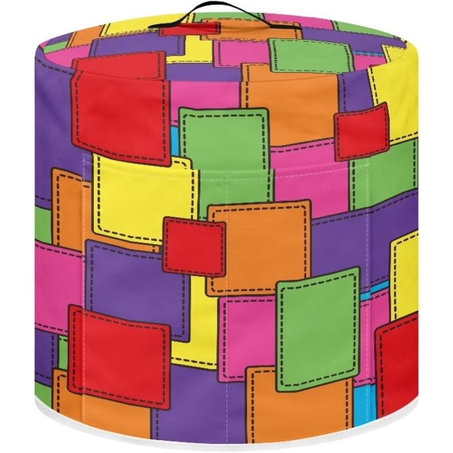 Small Appliance Covers for Electric Pressure Cooker Rice Cooker and Air Fryer Insulated Protector Cover Instant Pot Cover 8 Quart Stain Resistant Washable Cover, Stitching in Squares