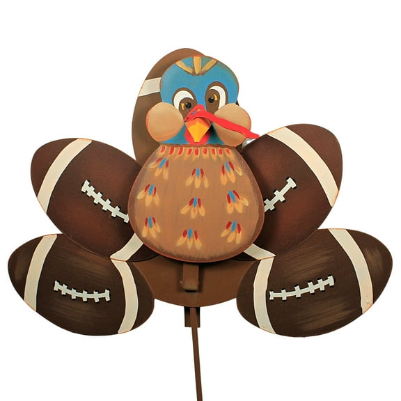 Thanksgiving Football Turkey Metal Fall Easel Hang Ground F21057