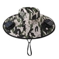 thumbnail image 2 of Rodiuiu Solar Fan Hat, UPF 50+ Wide Brim Sun Hat with 2 Fans, Solar & USB Rechargeable, 3 Speeds for Fishing/Camping/Hiking/Gardening, 2 of 8