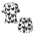 thumbnail image 4 of Naloa Retro Rooster Women's Short-Sleeved Pajama Set, Loungewear, Summer pajamas, Breathable Cozy - XX-Large, 4 of 9