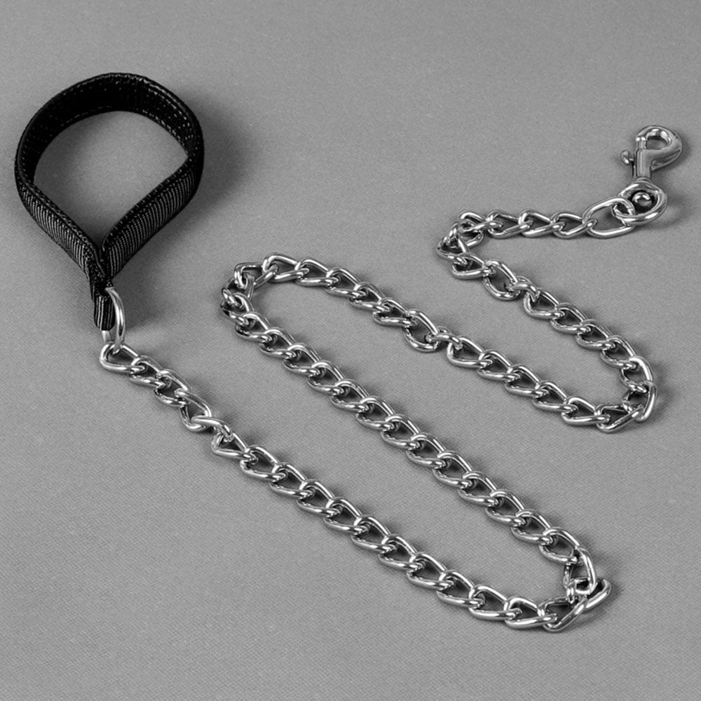 120cm/4ft Dog Chain Heavy Duty Dog Leash Soft Padded Handle Lead Perfect For Large & Medium Size Pets Walking Training Traveling