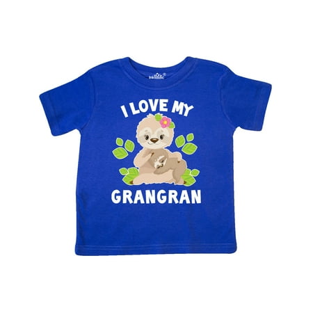

Inktastic Cute Sloth I Love My Grangran with Green Leaves Gift Toddler Boy or Toddler Girl T-Shirt