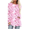 thumbnail image 2 of Viikei Blouse for Women Clearance under $10,Ladies' Casual Valentine's Day Printed Pullover with Shoulder Sleeves Shirt Long Sleeved Round Neck Top Multicolor XXXL, 2 of 5