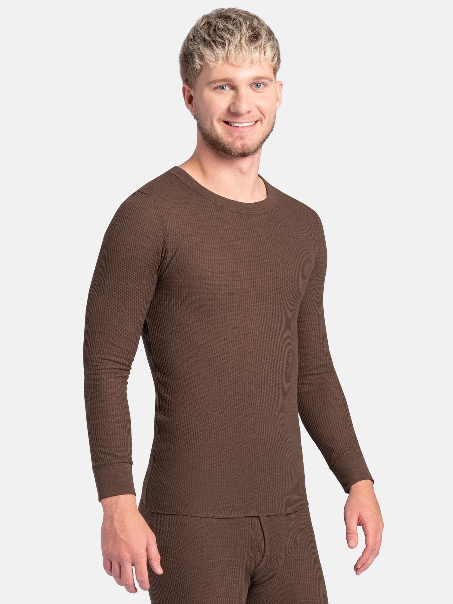 Fruit of the Loom Men's Slub Waffle Thermal Underwear Crew Top, Sizes S-5XL