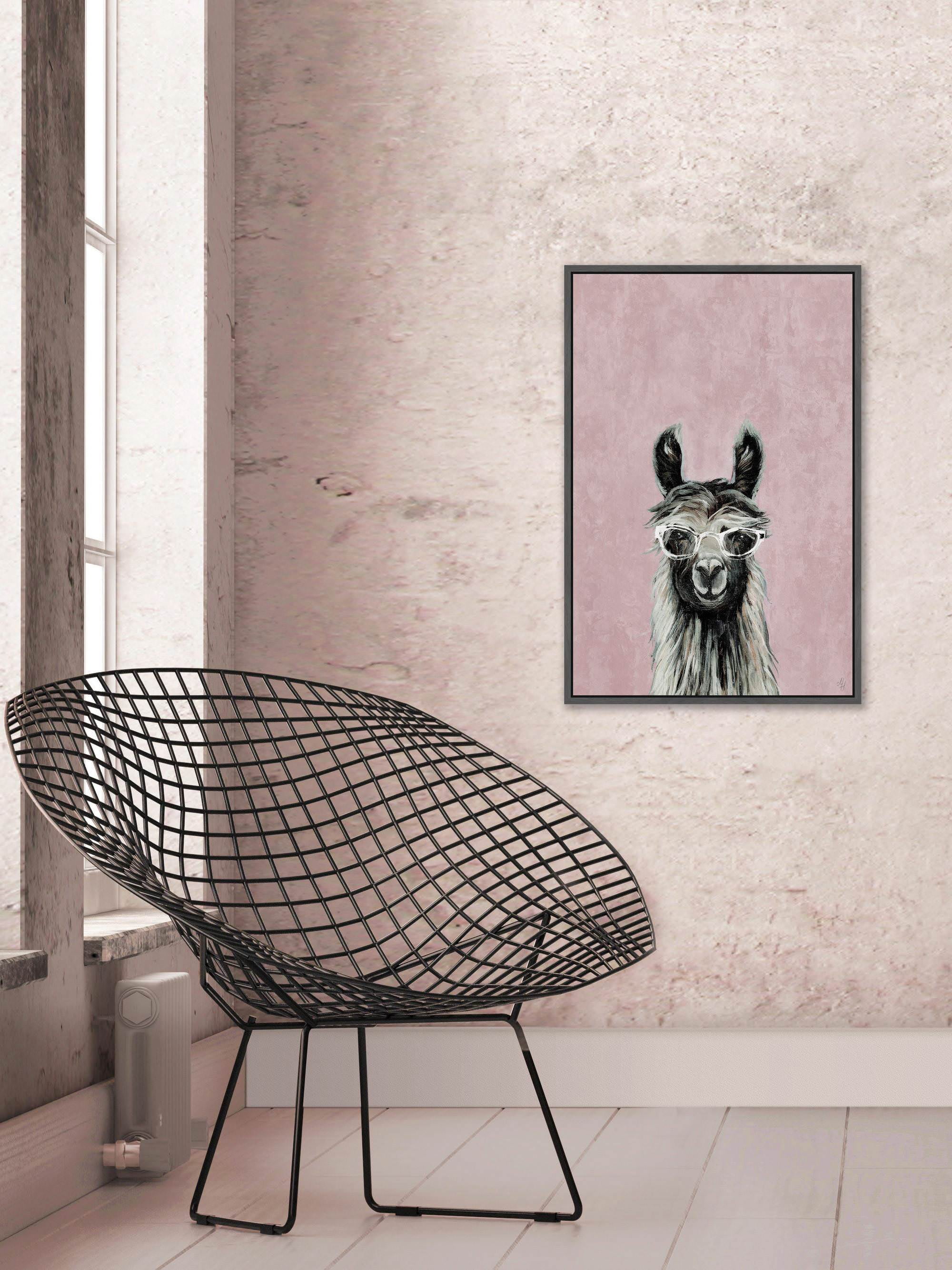 Llama Style Floater Framed Painting Print on Canvas