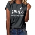 thumbnail image 1 of T-shirt Décontracté à Manches Courtes pour Usage Quotidien avec Col Rond et Imprimé Graphique, Coupe Ample pour Femmes, Confort Quotidien, 1 of 4