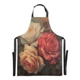 thumbnail image 2 of Kitchen Apron with 2 Pockets Adjustable waterproof Cooking Aprons for Women Men Chef Red Pink Cream Rose, 2 of 7