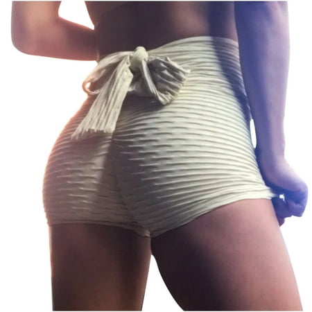 

Women High Waist Solid Color Tight Fitness Yoga Pants Nude Hidden Yoga Pants Beige L