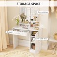 thumbnail image 4 of HOMCOM Vanity Table, Makeup Table with Mirror and Storage Shelves, White, 4 of 10