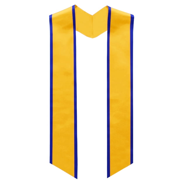 TOPTIE Adult Graduation Stoles 68 Inch Angled End Honor Sash Shawl of Student Class of 2026-Gold with blue-One Size