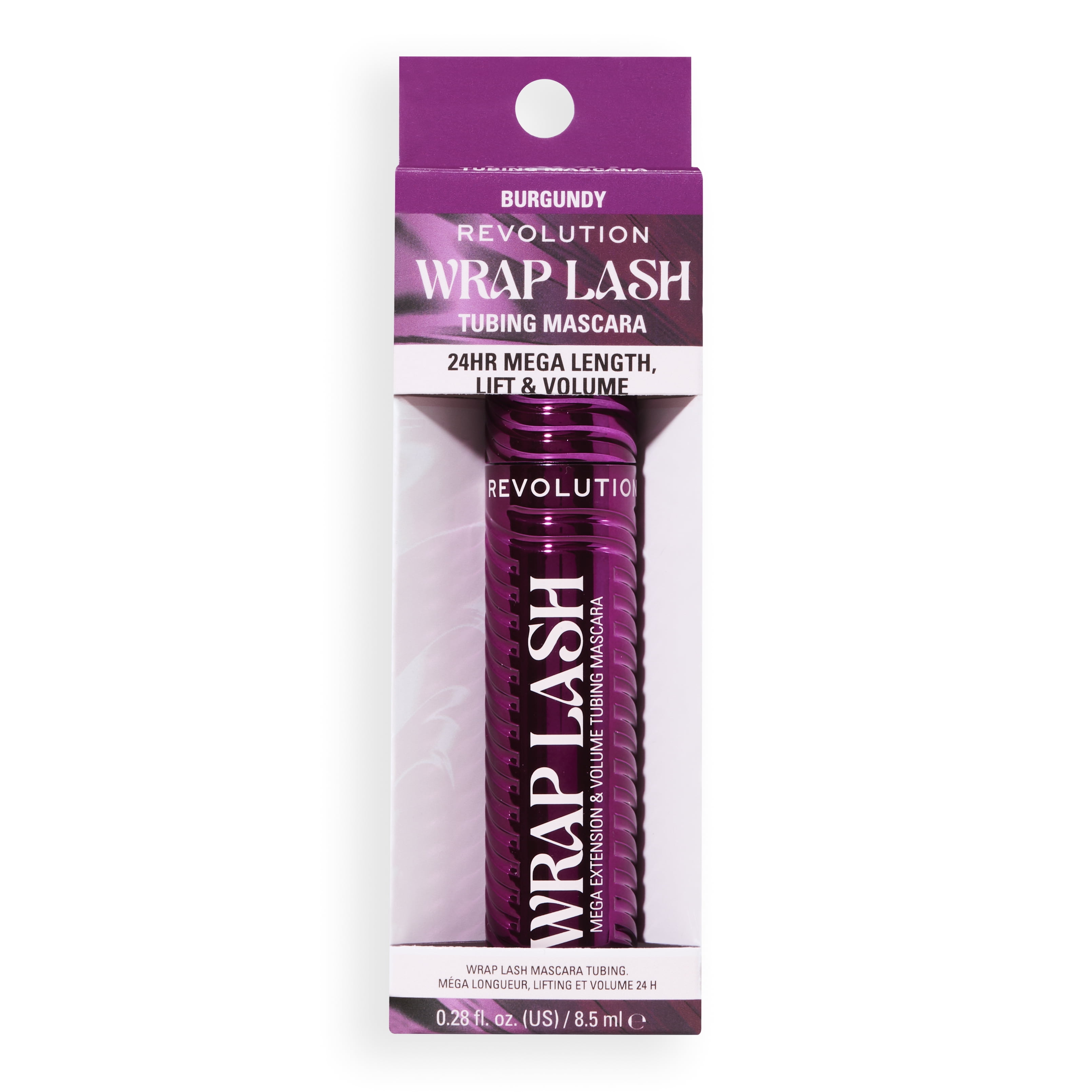 Revolution Wrap Lash Tubing Volumizing Mascara, High Intensity, Burgundy