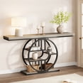 thumbnail image 1 of QinaQin 55-Inch Industrial Style Console Table, Four-Tier Round Base Entryway Table, Sofa Back Table, Narrow Entryway Side Table, Hallway Side Table, 1 of 8
