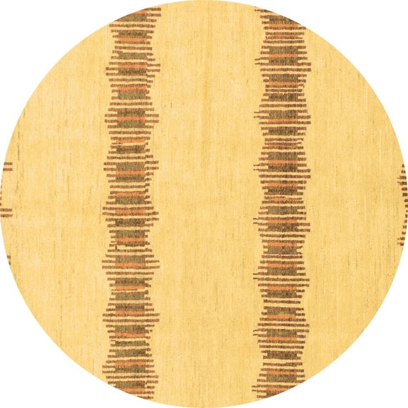 Ahgly Company Indoor Round Solid Brown Modern Area Rugs, 7' Round