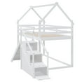 thumbnail image 6 of Harper & Bright Designs House Bunk Beds with Slide and Storage Stairs, Wood Twin Over Twin Bunk Bed with Roof and Stairs for Bedroom, White, 6 of 14