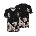 thumbnail image 6 of Rocae Japanese White Crane for Breathable Men's Baseball T-Shirt Fashionable Casual Baseball Jersey, Moisture-wicking Sportswear 3X-Large, 6 of 9