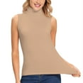 thumbnail image 3 of ANYFIT WEAR Womens Mock Turtleneck Tank Top Sleeveless SLim Fit Top Basic Solid Layer Shirt, 3 of 7