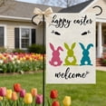 thumbnail image 2 of AZXY Happy Easter Welcome Garden Flag 12x18 Inch, Double-Sided Linen Colorful Bunny Silhouette with Carrot Print Waterproof Weather-Resistant Yard Flag for Spring Outdoor Garden Decorations, 2 of 7
