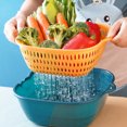 thumbnail image 5 of SugarBloom 6-Piece Kitchen Strainer Set, Multifunctional Vegetable and Fruit Basket with Pasta Strainer, 3 Sizes Double-Layer Colanders for Washing and Draining,blue and green, 5 of 9