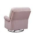 thumbnail image 5 of Beaumont Lane Velvet/Wood Swivel Glider Recliner in Light Pink, 5 of 9