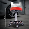 thumbnail image 3 of WheelX Mechanic Stool, 300 LBS Rolling Pneumatic Creeper Garage/Shop Seat with Casters, Adjustable Height 17-23 inch in Padded Rolling Workshop Stool with Tool Tray, for Garage, Shop, Auto Repair, 3 of 7