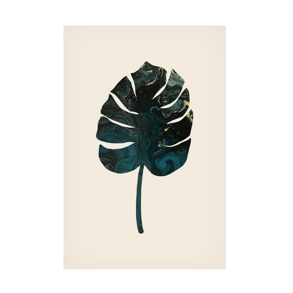 Canvas Wall Art - Pictufy Studio 'Monstera Marble Green' Wall Art for Living Room, Bedroom, or Office Décor by Trademark Fine Art - 12 x 19 Inches