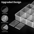 thumbnail image 5 of 18 Grills Plastic Organizer Box with Syptors, Clean Partition Container Storage Handicrafts Jewelery Fishing Teams, Size 7.9 x 6.2 x 1.2 inch, 5 of 5