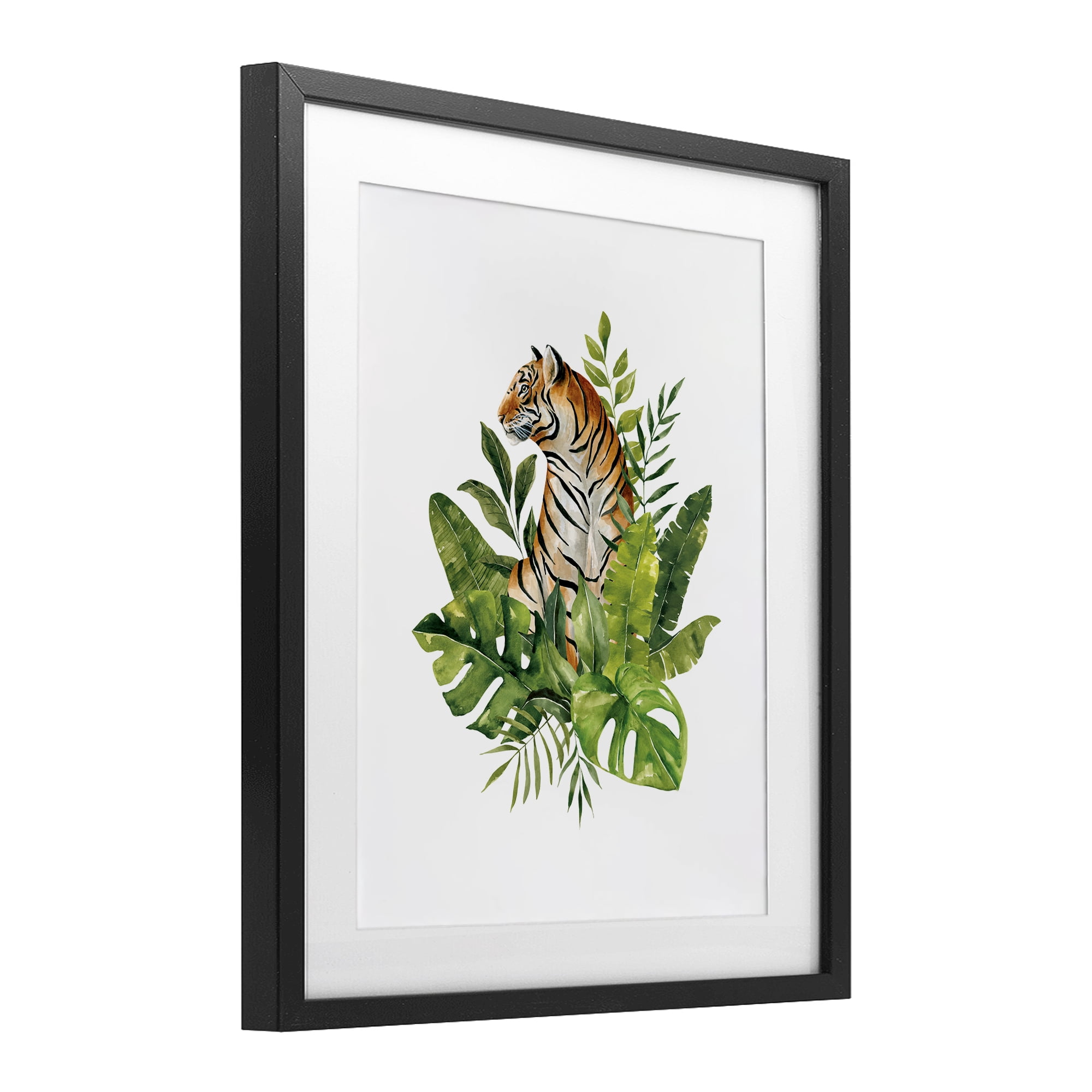 Stupell Industries Exotic Jungle Tiger Black Framed Print Under Glass, design by Bethany Sandoval