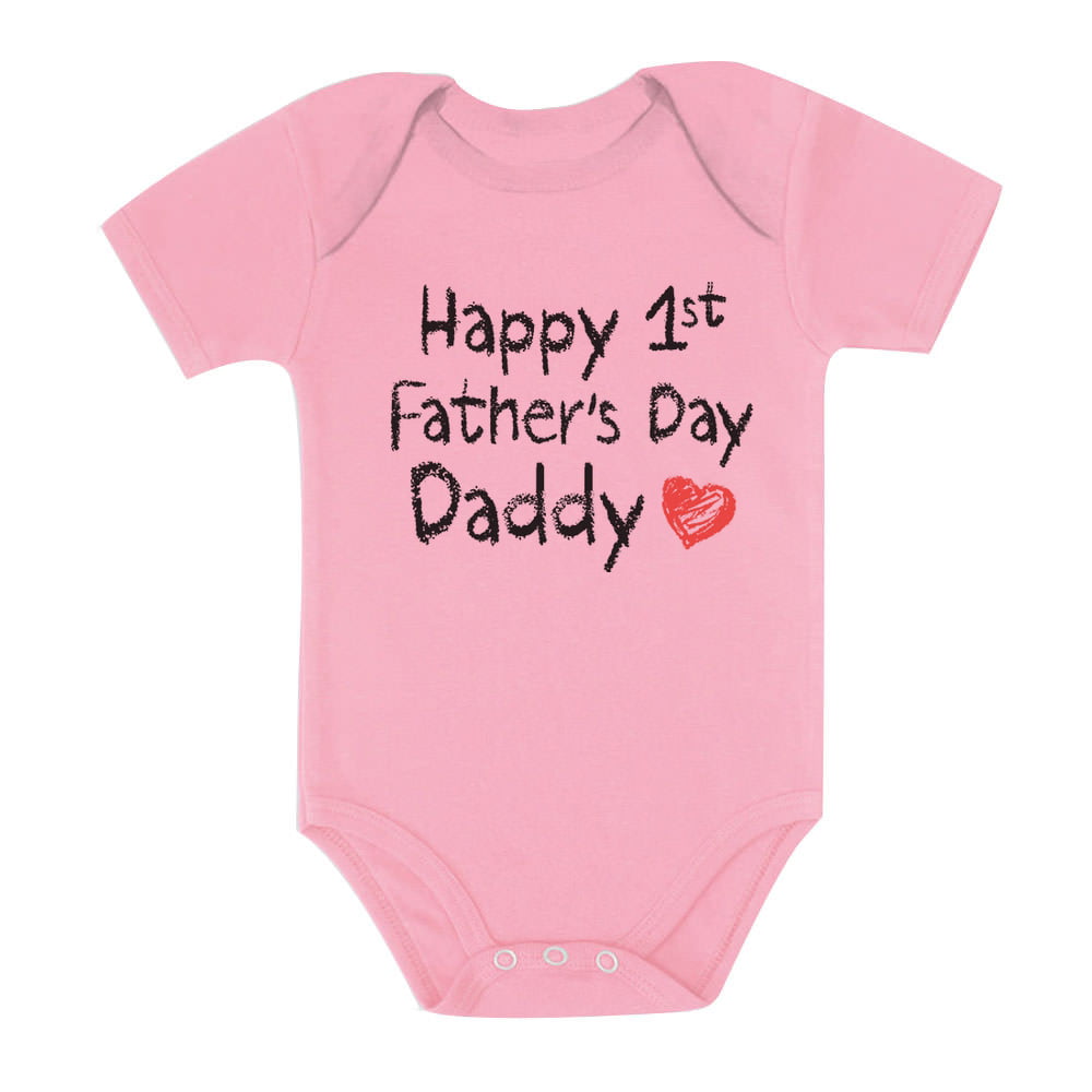 Various Designs Second Ave Happy Fathers Day Baby Grow Vest White Shortsleeve Babygrow Bodysuit