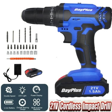 Bowoshen 21V Professional Electric Cordless Drill Impact Driver Combo Kit Battery Charger