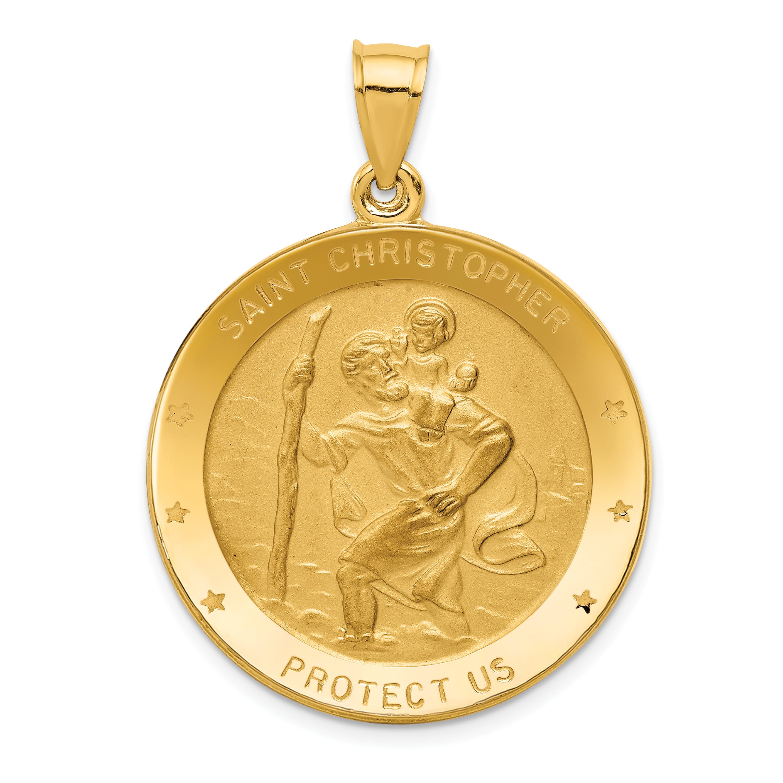 14k Saint Christopher Medal Pendant 