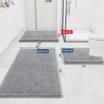 thumbnail image 3 of Alfombra de baño Smiry Luxury Chenille extrasuave, absorbente, gris, 90 x 60 cm, 3 of 9