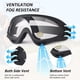 thumbnail image 3 of Gafas de motocicleta para niños, paquete de 2 gafas de motocross ATV, gafas de esquí, gafas antipolvo Airsoft para jóvenes y adultos (negro+marco negro/lente transparente), 3 of 5