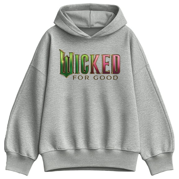 Wicked - Green To Pink   Logo - Ladies Oversized Fleece Hoodie Sweatshirt