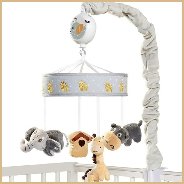 Oberlux Musical Baby Crib Mobile Jungle Animal Safari Theme Baby Mobile for Crib, Baby Soother