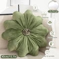 thumbnail image 2 of 2Pcs Flower Pillow Cushion Round Aesthetics Decorative Throw Pillow 15.7" Velvet Flower Shaped Pillow for Bed Sofa Couch Vanity Chair (Green), 2 of 7