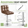 thumbnail image 4 of JJUN Bar Stools Modern Pu Leather Swivel Adjustable Hydraulic Bar Stool Square Counter Height Stool Set of 2 (Brown), 4 of 8