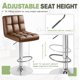 thumbnail image 4 of JJUN Bar Stools Modern Pu Leather Swivel Adjustable Hydraulic Bar Stool Square Counter Height Stool Set of 2 (Brown), 4 of 8