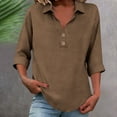 thumbnail image 6 of Comfort Colors Tshirt for Women Fashion V Neck Leisure Three-quarter Sleeve Solid, 6 of 6