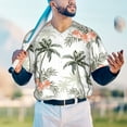 thumbnail image 4 of Fotbe Vintage Palm Trees Baseball Jersey Shirt for Men and Women, Casual Short Sleeves Button Down T-Shirt-XX-Large, 4 of 9