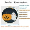 thumbnail image 2 of Happy Halloween Pumpkin and Ghost DIY Stamped Cross Stitch Kits Easy for Beginners with Hoop 11CT Counted Embroidery Needlepoint Crafts Arts for Handmade Enthusiasts and Home Decor 30x30cm(1), 2 of 8