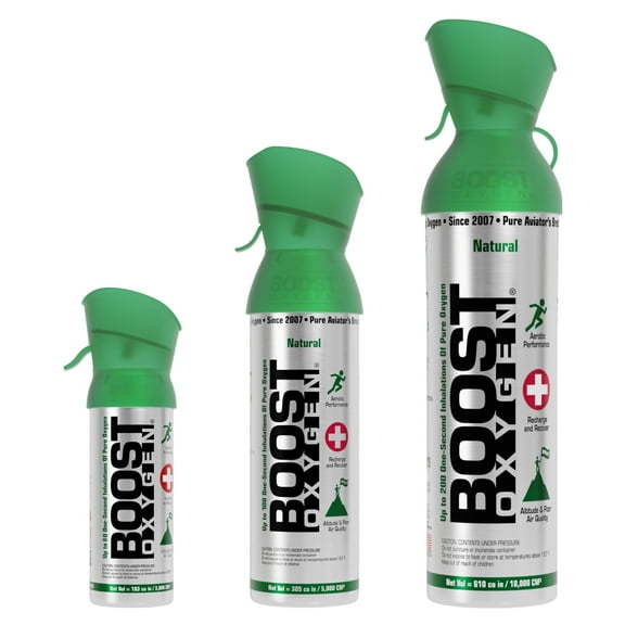Boost Oxygen Natural Collection | Large 10L, Medium 5L & Pocket Size 3L (3 Pack)