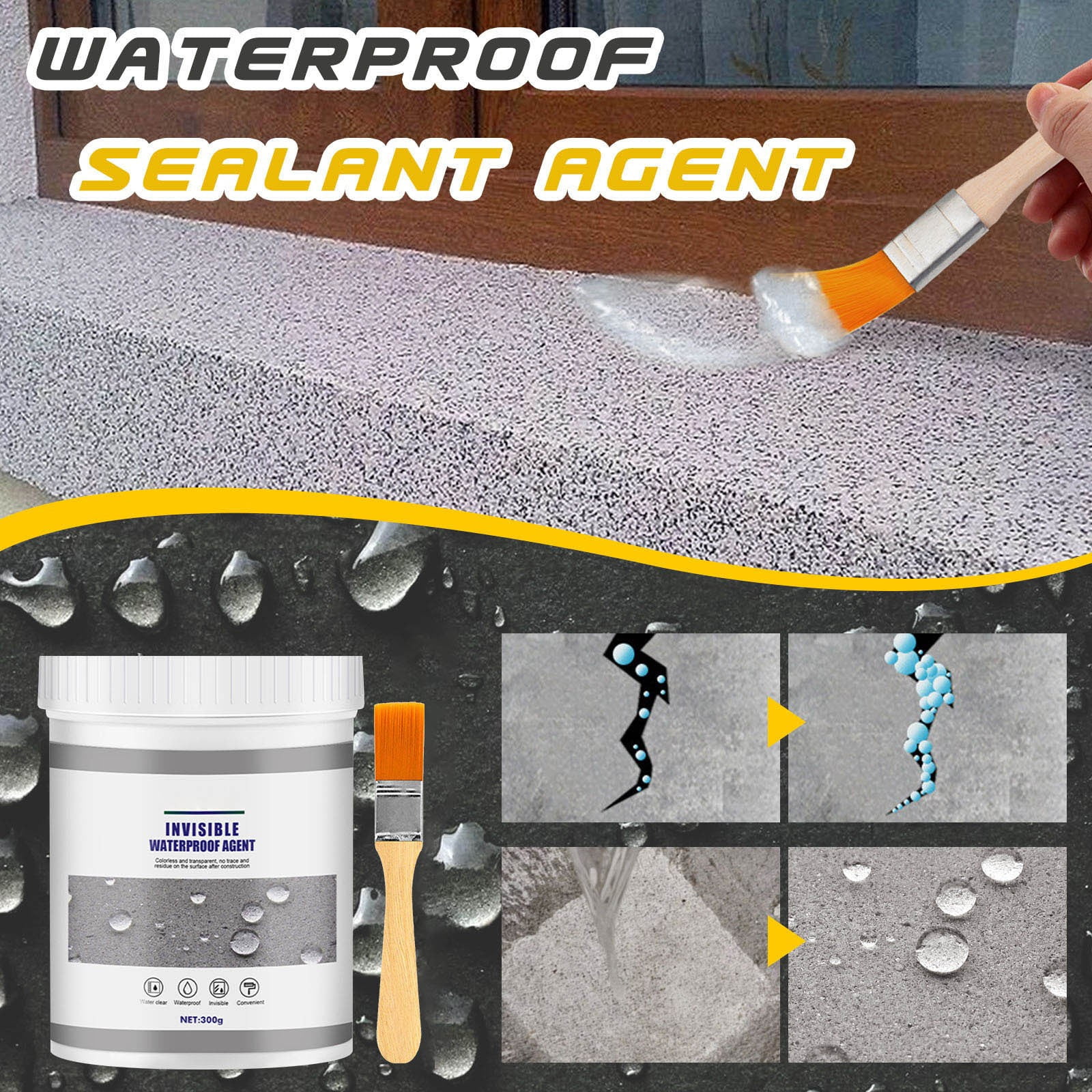 Aodebiao Clear, Stop Leaks Instantly, Waterproof Rubber Spray On Sealant Coating, Perfect for Gutters, Wood, RV, Campers, Roof Repair, Skylights, Windows, and More
