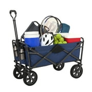 Mac Sports Collapsible Folding Outdoor Utility Wagon, Heathered Blue
