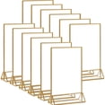 thumbnail image 1 of Amdohai 12 Pack Gold Sign Holders 4x6'' Acrylic Double Sided Table Menu Display Stand, Wedding, 1 of 6