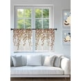 thumbnail image 4 of Sheer Curtains 54 Inch Length 2 Panels Set for Kitchen, Eucalyptus Leaves Semi Sheer Curtains for Windows, Brown Summer Botanical Weeping Voile Window Treatments Rod Pocket Curtain, 4 of 7