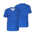thumbnail image 3 of Daiia Blue Glitter Mens Baseball Jersey Button Down Shirts Short Sleeve Sports Uniforms-XX-Large, 3 of 9