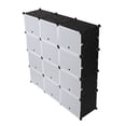 thumbnail image 4 of Cube Bookshelf with Door, Plastic Bookcase Organizer Closet Toy Organizer, Tesseract Piece Shelf, 7Layer 21 Compartment Cube Storage Shelf, White+Black, 4 of 8