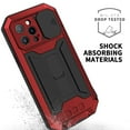 thumbnail image 4 of Dteck Case for iPhone 13 Pro,Shockproof Armor Rubber Rugged Heavy Duty Kickstand Tempered Glass Screen Protection Full Body Cover Camera Slide Protector Case,Red, 4 of 8