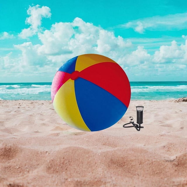 Bola de playa inflable bola de piscina al aire libre pvc plegable gran juego de agua de agua fácil de transportar juguete interactivo con bomba manual Diámetro de 130 cm